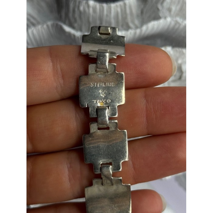 Vintage 925 Sterling Silver Abalone Bracelet Length 7