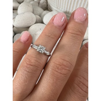 JABEL 18K WHITE GOLD DIAMONDS  RING SIZE 4.5