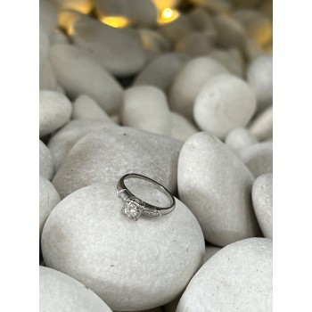 JABEL 18K WHITE GOLD DIAMONDS  RING SIZE 4.5