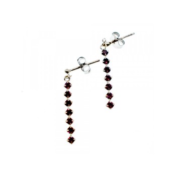 925 Sterling Silver Almandine Stud Earrings