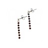 925 Sterling Silver Almandine Stud Earrings