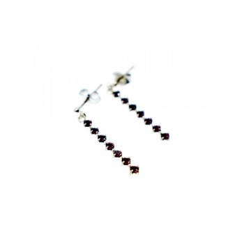 925 Sterling Silver Almandine Stud Earrings