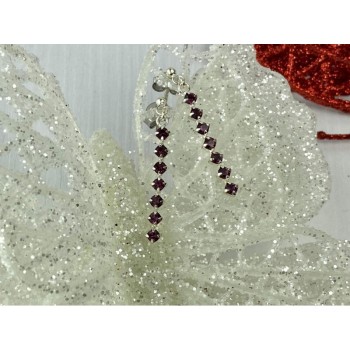 925 Sterling Silver Almandine Stud Earrings