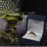 925 Sterling Silver Gold Plated Pink Spinel Ring Size 8.5