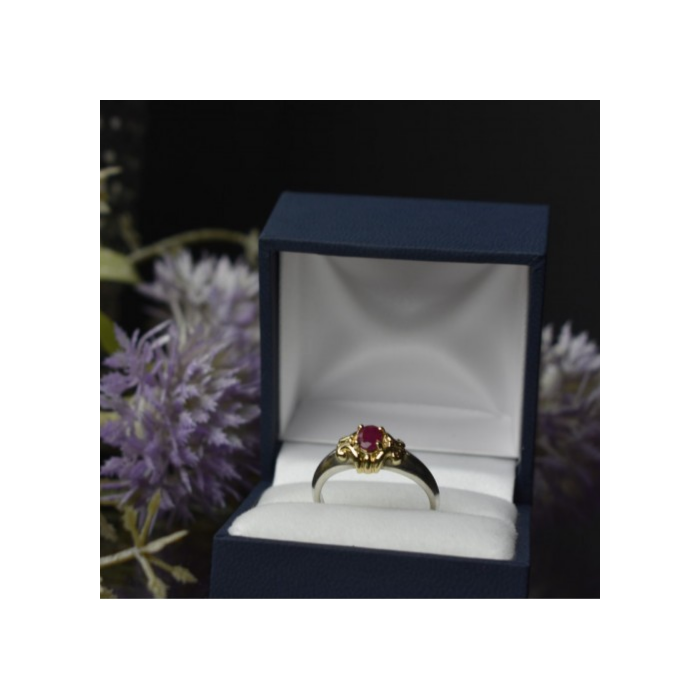 925 Sterling Silver Gold Plated Pink Spinel Ring Size 8.5