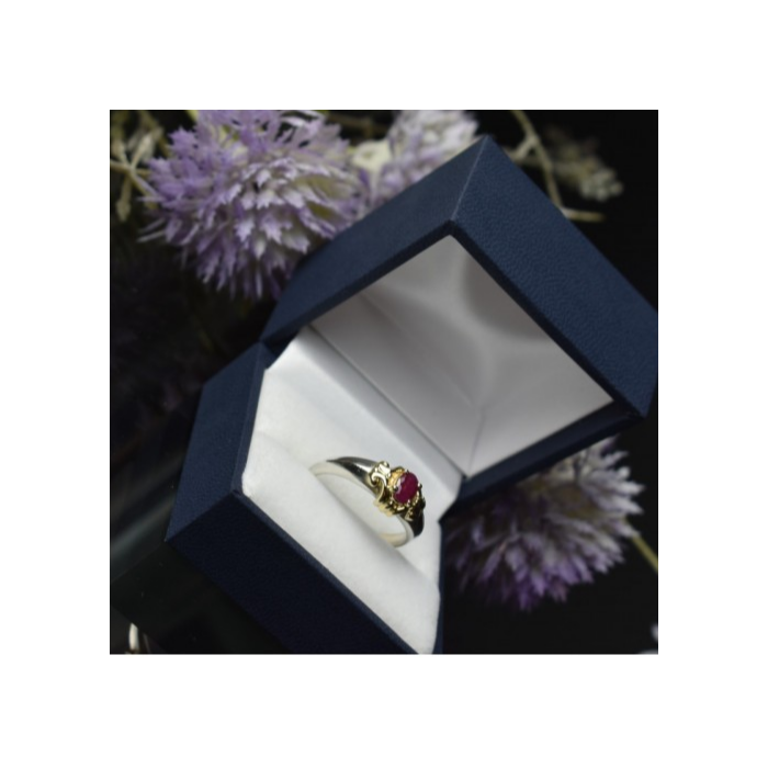 925 Sterling Silver Gold Plated Pink Spinel Ring Size 8.5