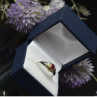 925 Sterling Silver Gold Plated Pink Spinel Ring Size 8.5