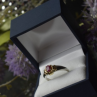 925 Sterling Silver Gold Plated Pink Spinel Ring Size 8.5