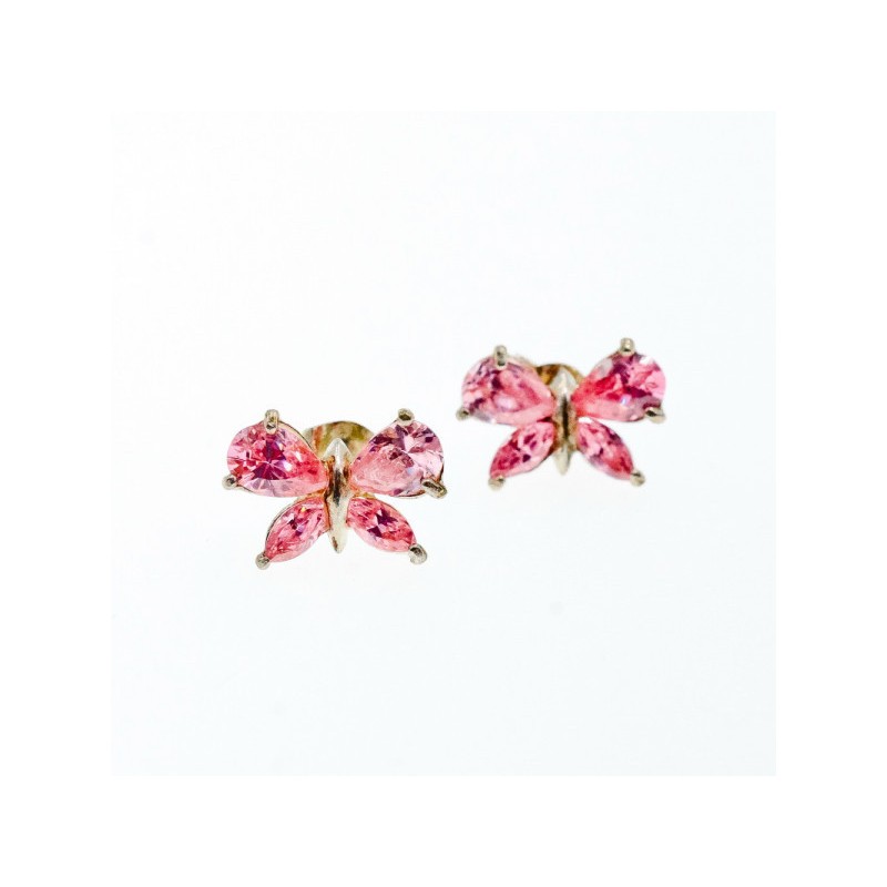 925 Sterling Silver Pink CZ 