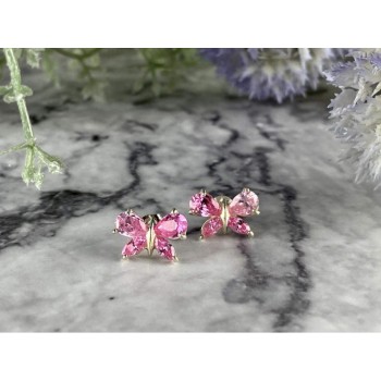 925 Sterling Silver Pink CZ 