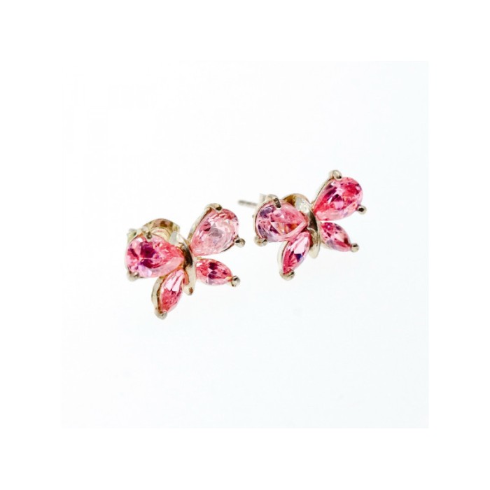 925 Sterling Silver Pink CZ 