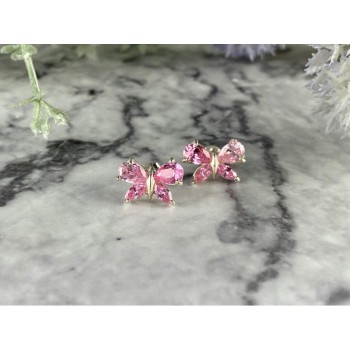 925 Sterling Silver Pink CZ 