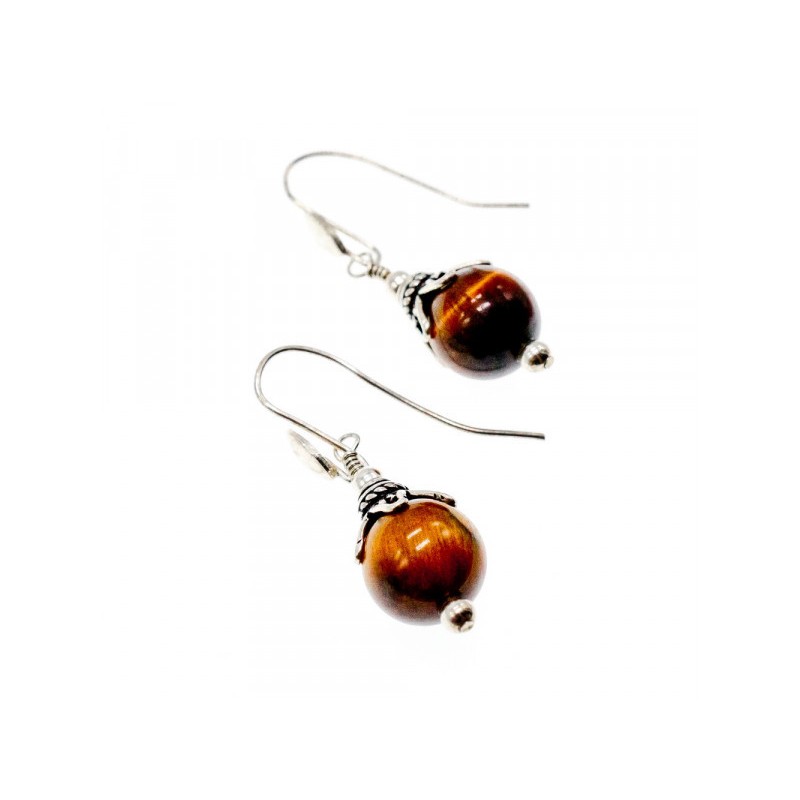 Vintage 925 Sterling Silver Agate Earrings