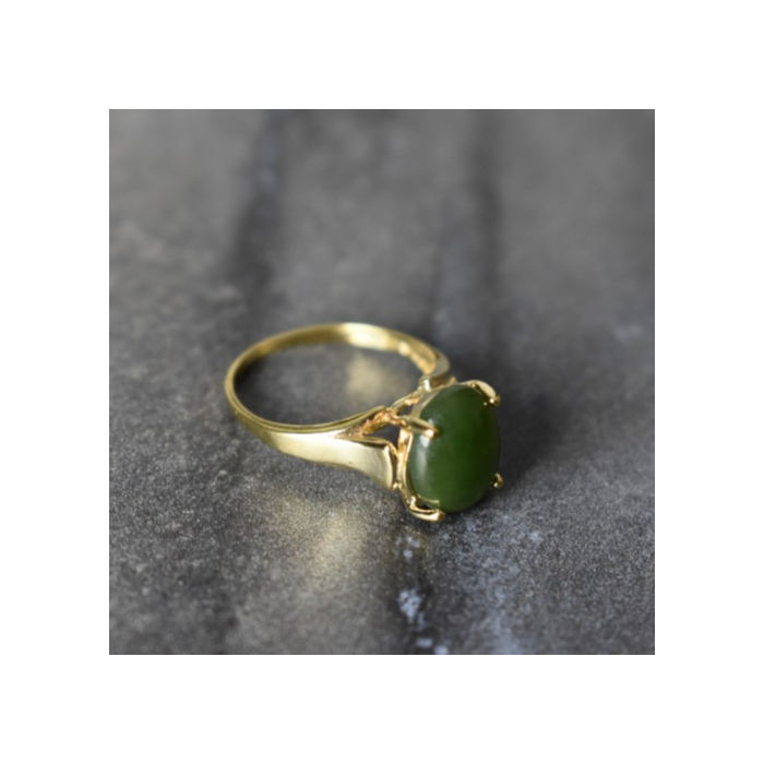 925 Sterling Silver Gold Plated Emerald Ring Size 6.5