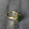 925 Sterling Silver Gold Plated Emerald Ring Size 6.5