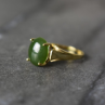 925 Sterling Silver Gold Plated Emerald Ring Size 6.5