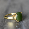 925 Sterling Silver Gold Plated Emerald Ring Size 6.5