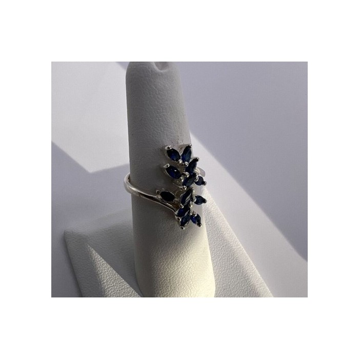 925 Sterling Silver & Sapphires Ring Size 6