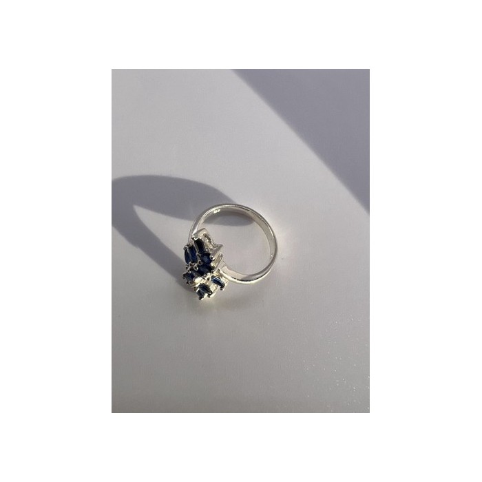 925 Sterling Silver & Sapphires Ring Size 6