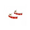 925 Sterling Silver Red Mother Of Pearl Stud Earrings