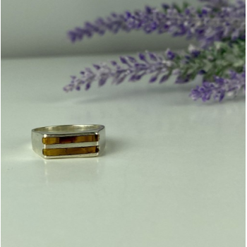 925 Sterling Silver Jasper Signet Ring Size 6.5