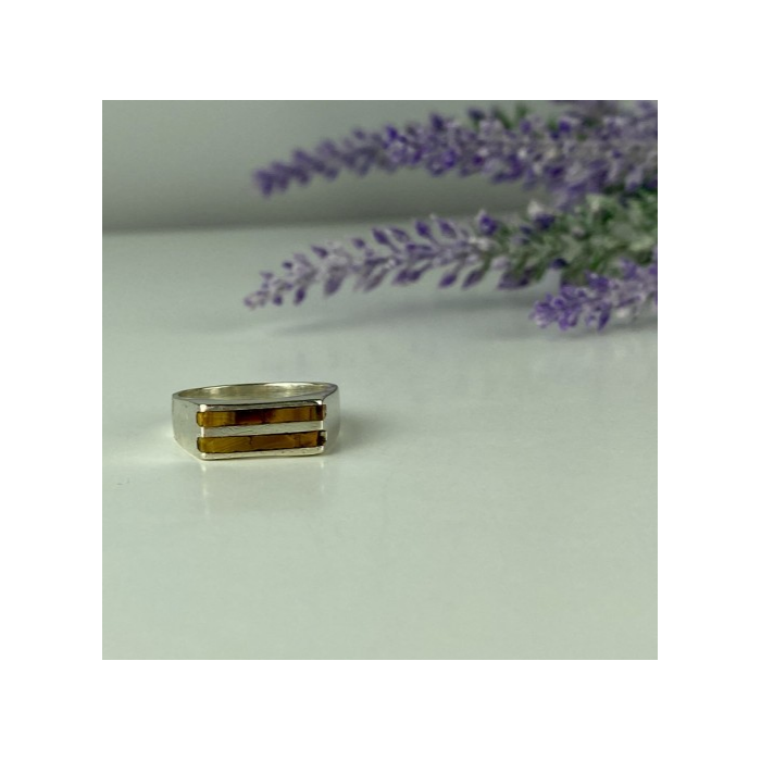 925 Sterling Silver Jasper Signet Ring Size 6.5