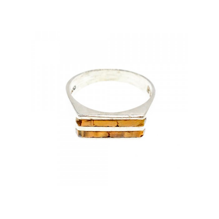 925 Sterling Silver Jasper Signet Ring Size 6.5