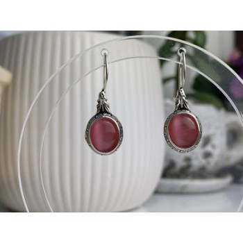 Vintage 925 Sterling Silver Agate Earrings