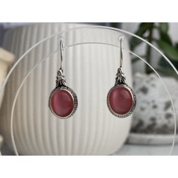 Vintage 925 Sterling Silver Agate Earrings