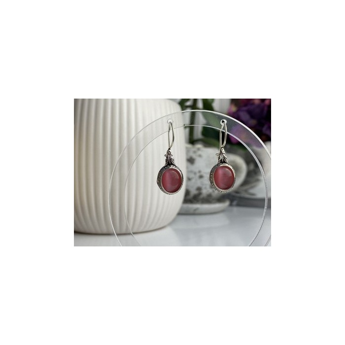 Vintage 925 Sterling Silver Agate Earrings