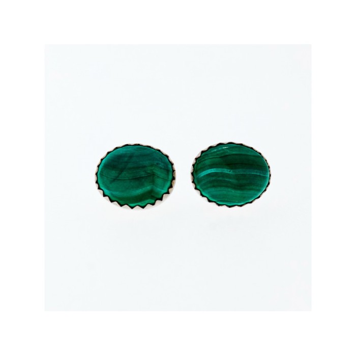 925 Sterling Silver Malachite Stud Earrings