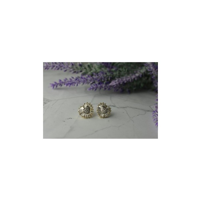 925 Sterling Silver Gold Plated CZ 