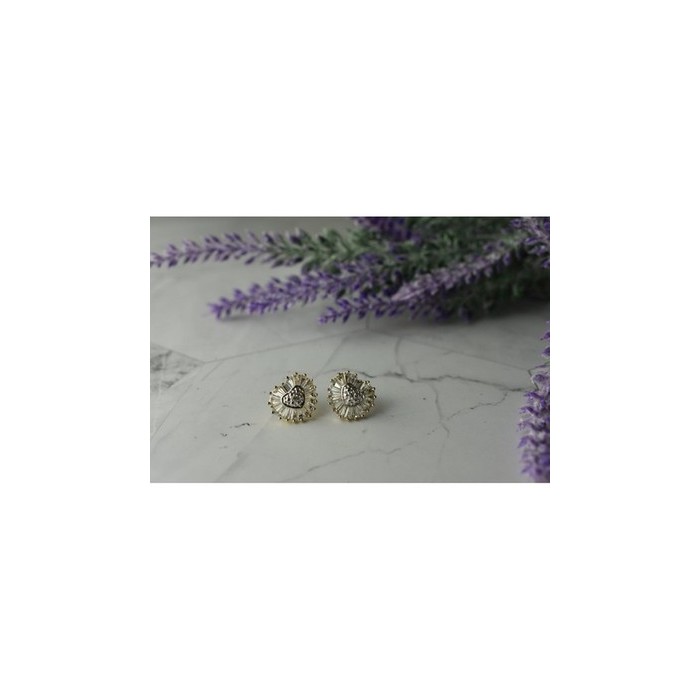 925 Sterling Silver Gold Plated CZ 