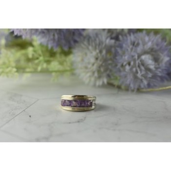 925 Sterling Silver Purple Tourmaline Ring Size 7
