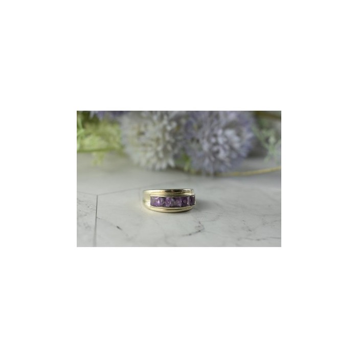 925 Sterling Silver Purple Tourmaline Ring Size 7