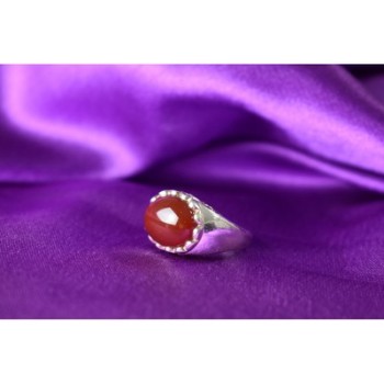 925 Sterling Silver Carnelian Ring Size 6.5