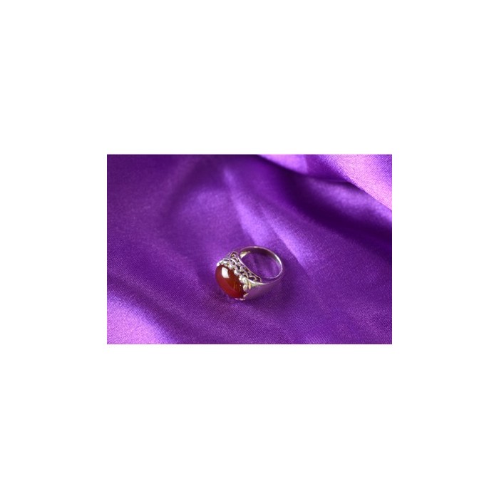 925 Sterling Silver Carnelian Ring Size 6.5