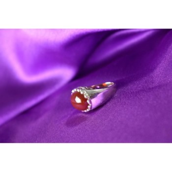 925 Sterling Silver Carnelian Ring Size 6.5