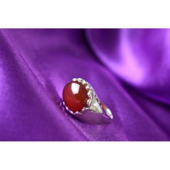 925 Sterling Silver Carnelian Ring Size 6.5