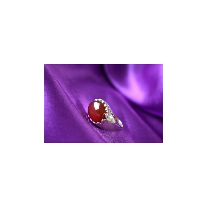 925 Sterling Silver Carnelian Ring Size 6.5