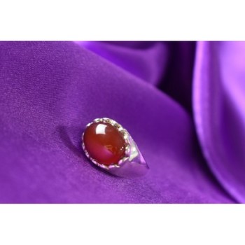 925 Sterling Silver Carnelian Ring Size 6.5