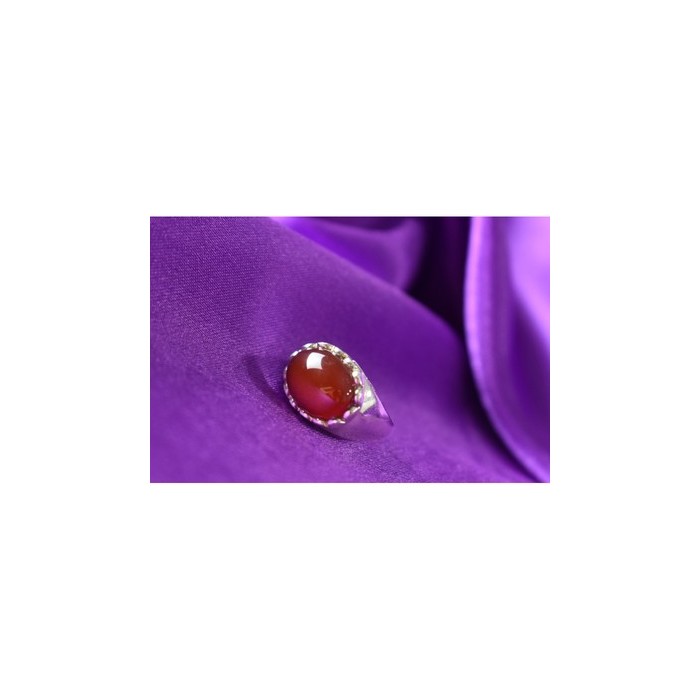 925 Sterling Silver Carnelian Ring Size 6.5