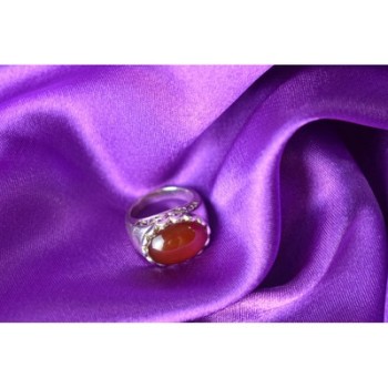 925 Sterling Silver Carnelian Ring Size 6.5