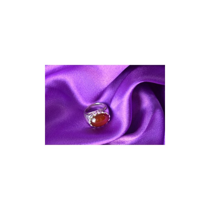 925 Sterling Silver Carnelian Ring Size 6.5