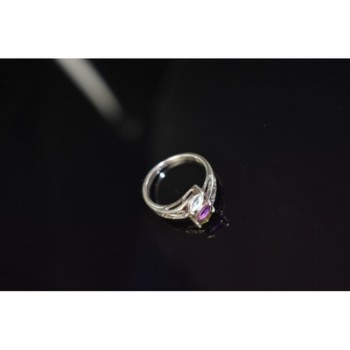 925 Sterling Silver Topaz, Amethyst & Peridot Ring Size 7