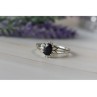 925 Sterling Silver Black Spinel Ring Size 10.25