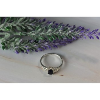 925 Sterling Silver Black Spinel Ring Size 10.25