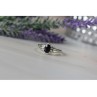 925 Sterling Silver Black Spinel Ring Size 10.25