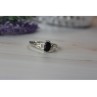 925 Sterling Silver Black Spinel Ring Size 10.25