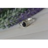 925 Sterling Silver Black Spinel Ring Size 10.25